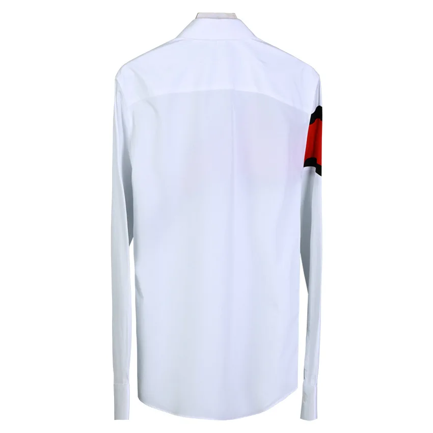 Новинка мужская рубашка роскошный дизайн модная красная с принтом молнии Camisa