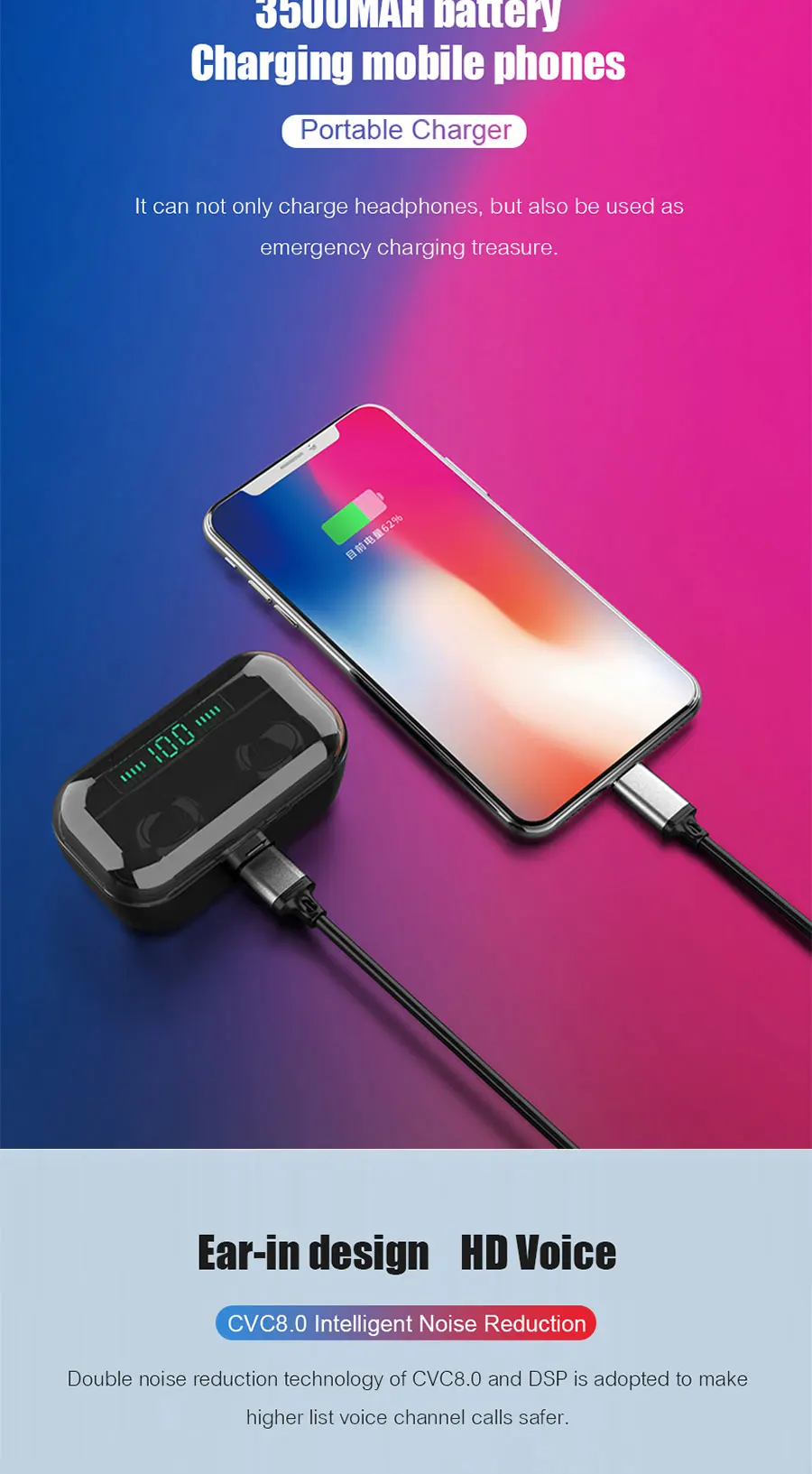 G6S TWS Bluetooth наушники 8D стерео беспроводные Игровые наушники Водонепроницаемая гарнитура светодиодный дисплей 3500 мАч зарядная коробка PK G02 X7