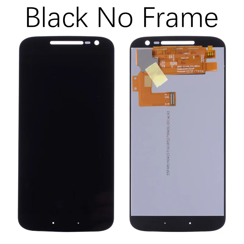 No Frame Black ЖК-дисплей для Motorola Moto G4, сенсорный ЖК-экран для Moto G4, замена дигитайзера в сборе, черный, белый цвет - Цвет: No Frame Black
