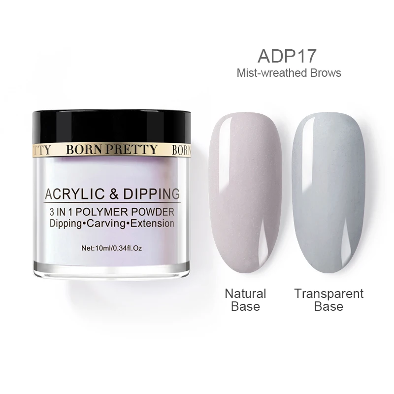 BP-ADP17 BORN PRETTY окунутые порошки для ногтей градиентный французский лак Натуральный Цвет голографический блеск без лампы для лечения ногтей украшения - Цвет: BP-ADP17