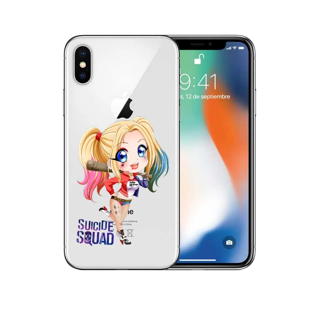 Deadpool Joker Harley Quinn Stitch transparent Soft TPU silicone Phone Case For iPhone X 10 6 6SPlus 7 7Plus 8 8Plus 5S SE |