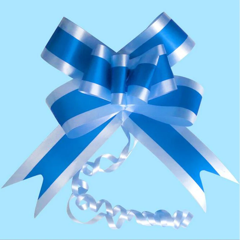 10 шт./лот 2 цвета органза тянущиеся ленты с бантами свадебные украшения для