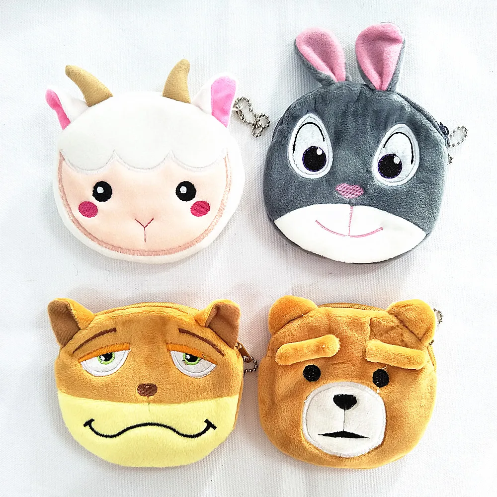 Милый плюшевый Кошелек M016 с рисунком животных лисы зайца медведя нулевой кошелек