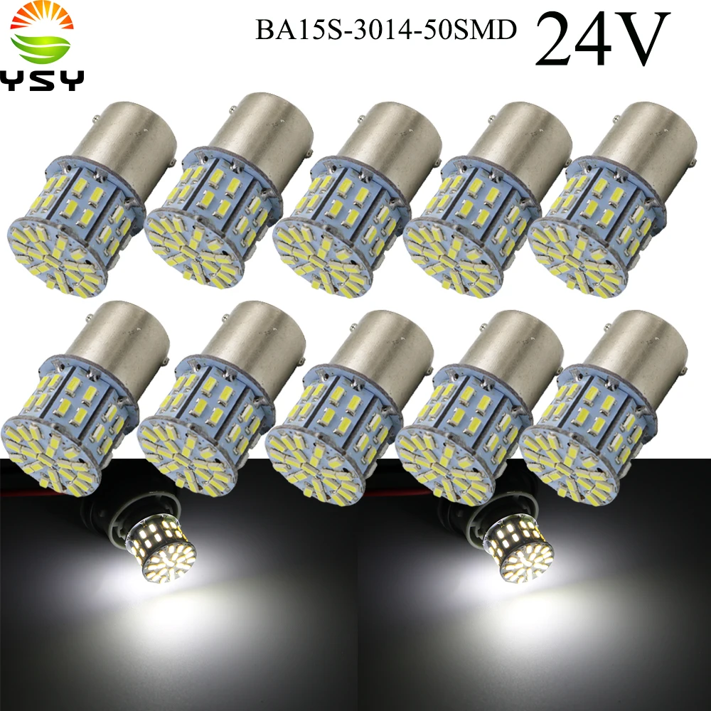 

YSY 10X S25 P21W 1157 Bay15d 1156 BA15S Car LED bulb Turn Signal Reverse lamp Parking Brake Light steering driving White 24V