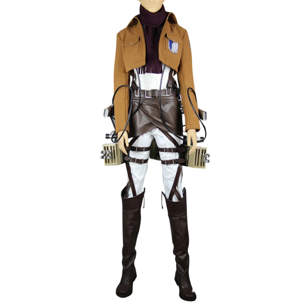 Attack on Titan Cosplay Eren Yeager Survey Corps Uniform+Prop Outfit | Costumes