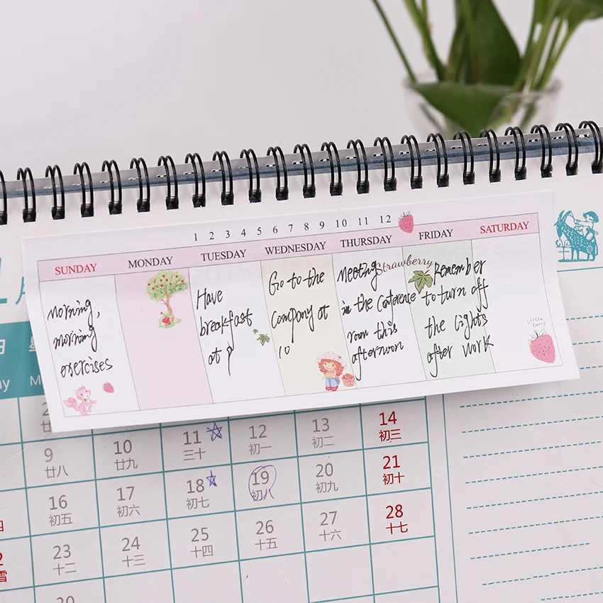 

1PC Weekly Plan Office Stationery Sticky Notes Korea Style Sticker Bookmark Point It Marker Memo Sticker Papers