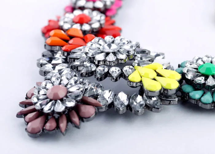 3 цвета богемное массивное ожерелье цветочное очарование модное с воротником