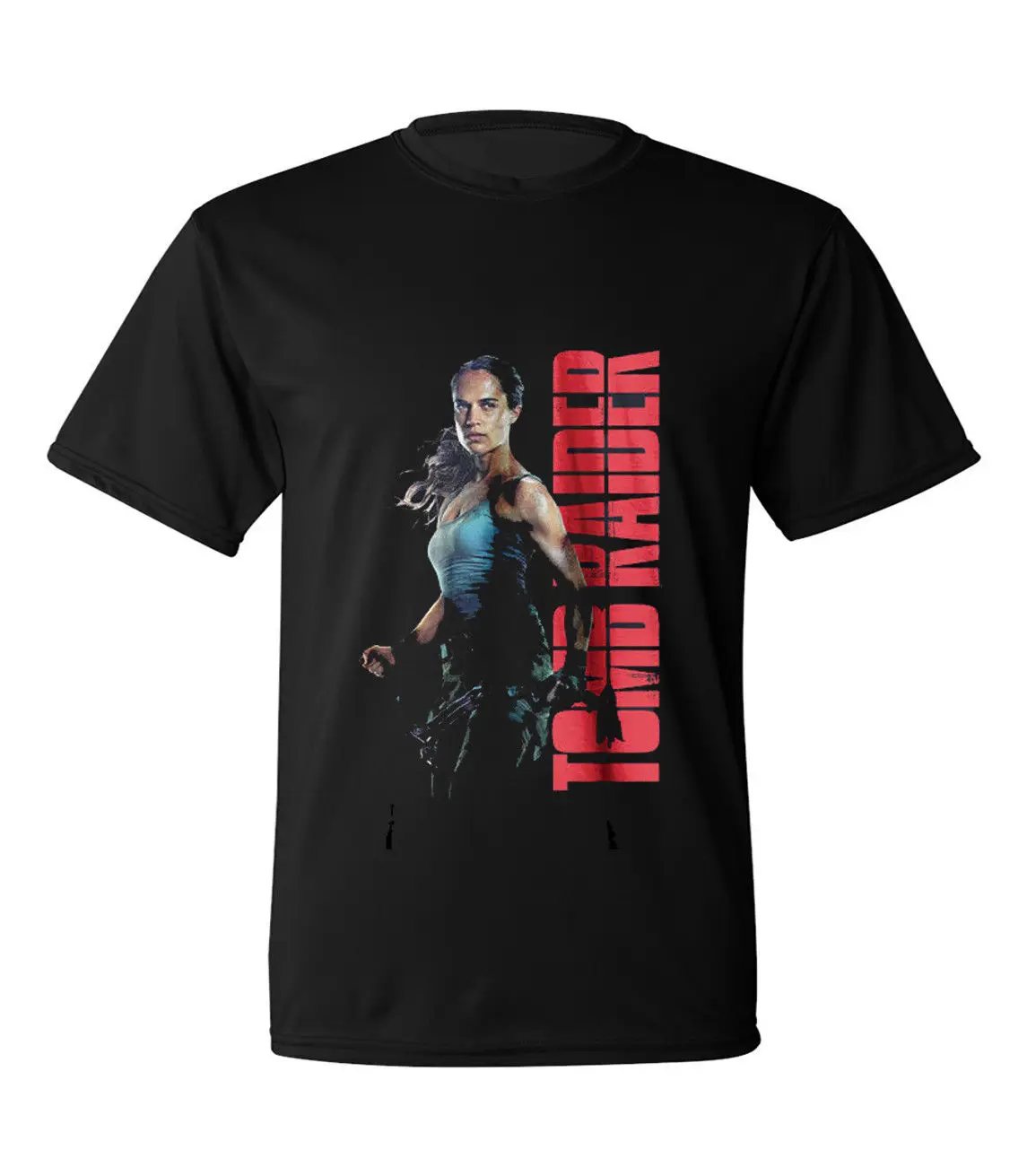Новый Tomb Raider Лара Крофт фильм черная футболка мужская Размер S чтобы 3XL Лидер
