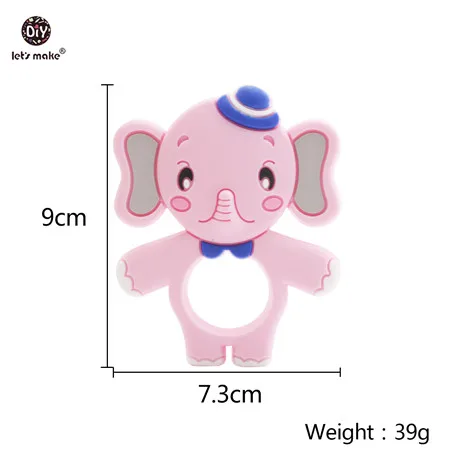 elephant Let's Make Baby Teether 1 шт. грызун мультфильм животное пищевой силиконовый прорезыватель BPA бесплатно коала Прорезыватель зубов "медведь" для зубов крошечный стержень - Цвет: elephant