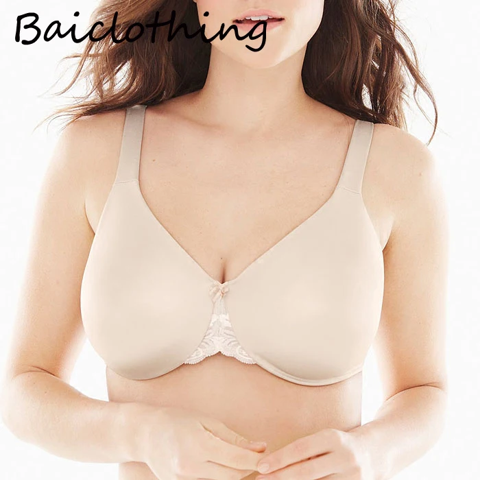 Женский бюстгальтер BAICLOTHING полностью покрытый не подбивкой с кружевной вышивкой