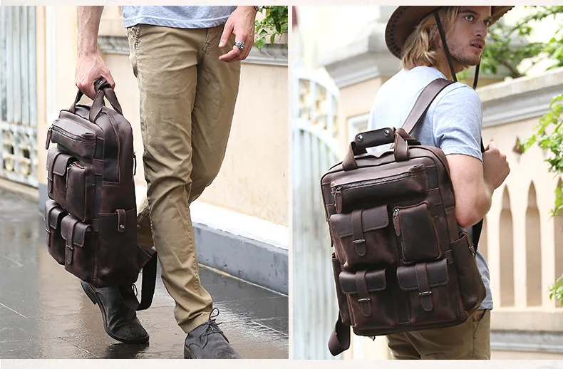 Мужской большой рюкзак из натуральной кожи в английском стиле|backpack bag|backpack bags