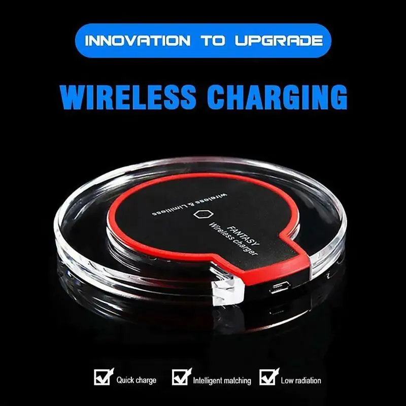 K9 кристалл телефон адаптер для беспроводной зарядки QI USB быстрая зарядка для Iphone 6/7/8/X штекер samsung Xiaomi HUAWEI