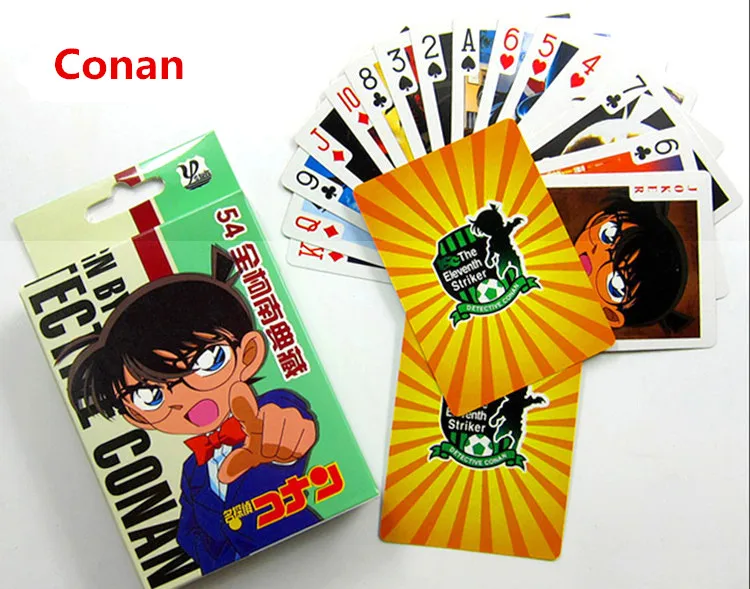 Conan Качественный пластиковый персонаж аниме, игральные карты, Набор для игры в покер, игральные карты, креативный подарок, Луффи Слэм Данк Наруто - Цвет: Conan