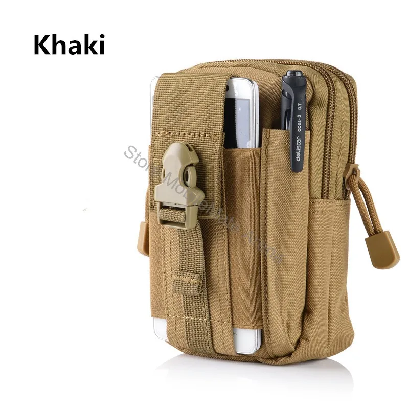 Khaki Для samsung galaxy note 8 s8 s7/iphone x 8 plus 7/huawei mate 10 p8 p9 p10 lite чехол-сумка для мобильного телефона военный ремень Чехол - Цвет: Khaki