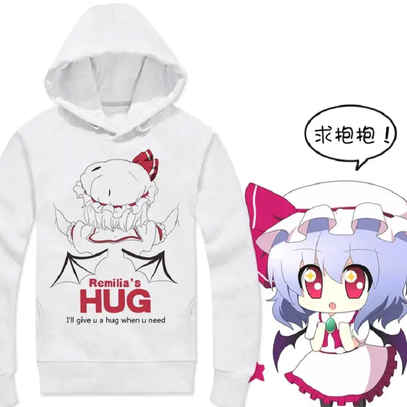 High-Q унисекс TouHou проект толстовки Remilia TouHou проект куртка мультфильм Remilia алый пальто худи Толстовка