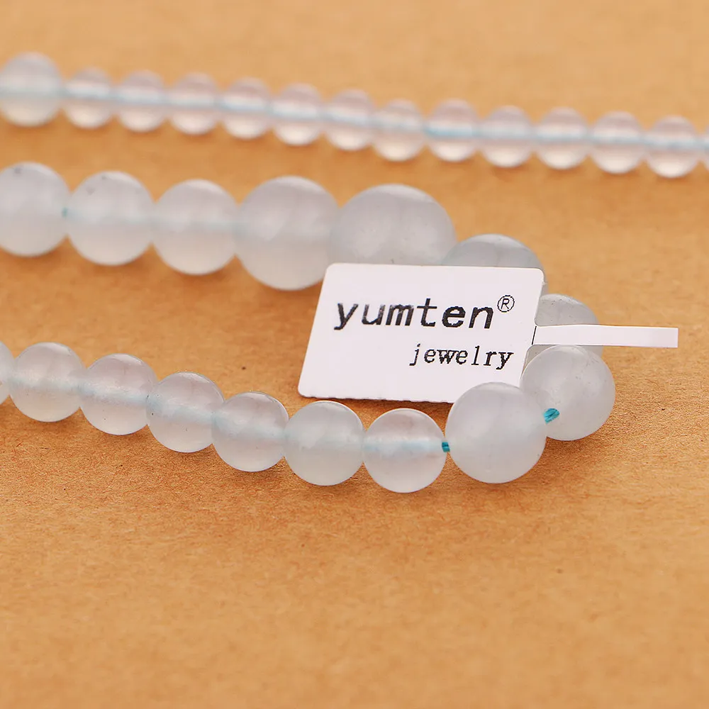 Yumten аквамарин ожерелье с кристаллами для женщин натуральный камень ювелирное