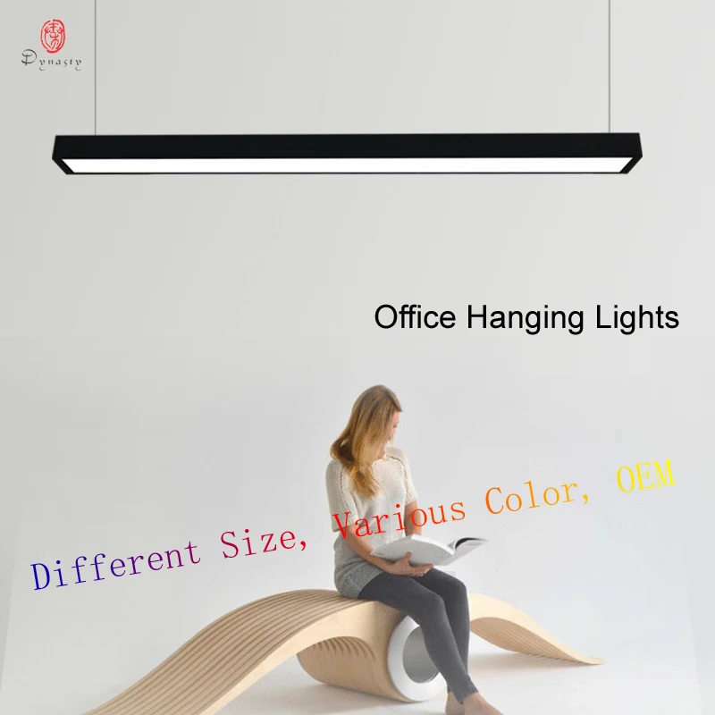 LED Aluminum Office Hanging Lights Modern Connective Customize Combo Ceiling Lights Long Tube Building Meeting Room Lighting