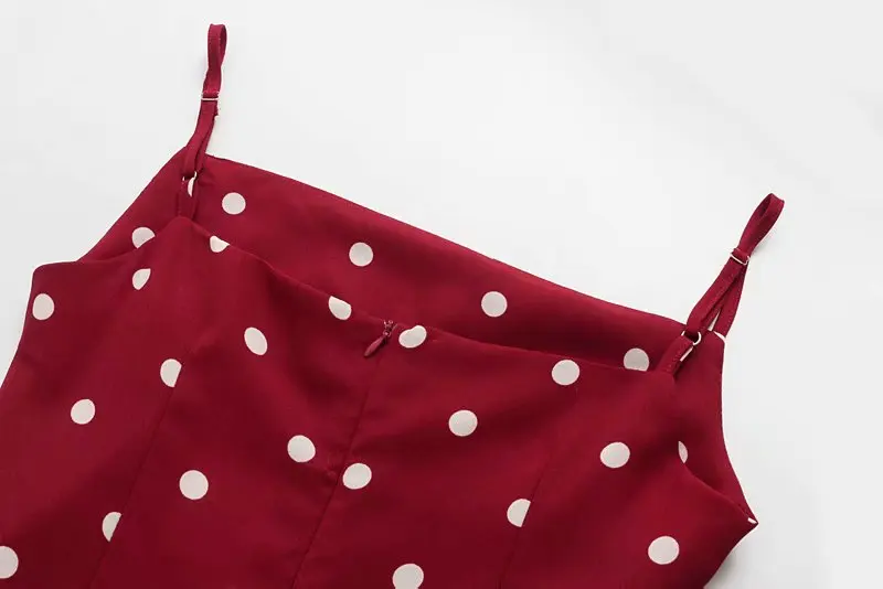 2019 женское уличное платье в горошек с разрезом на бретельках Дамское шикарное