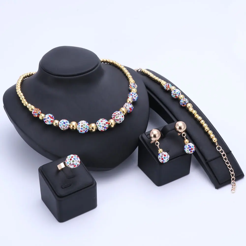 Модный Рождественский подарок комплект из ожерелья со стразами и кристаллами