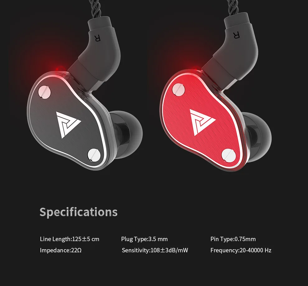 Наушники вкладыши QKZ VK6 4DD Hi Fi DJ Monito спортивные наушники для бега гибридная