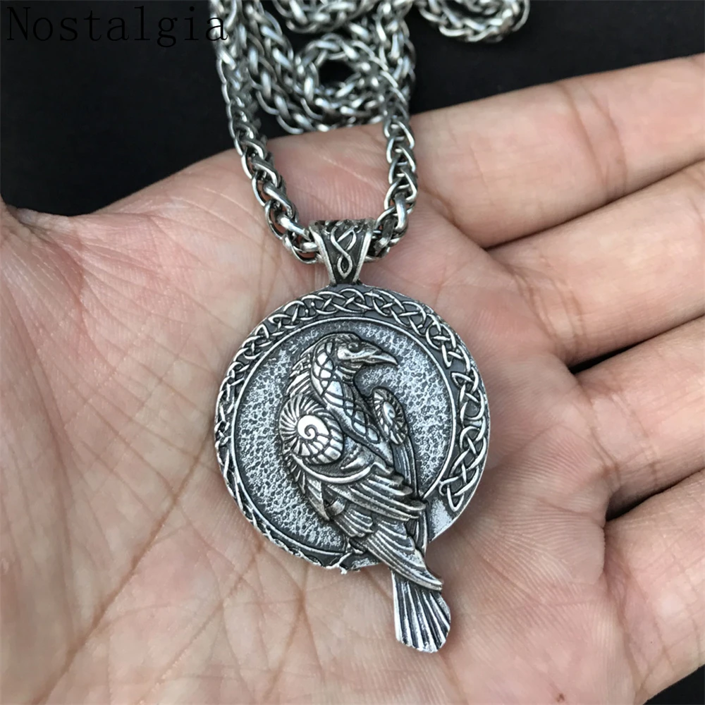 Скандинавская подвеска Viking Raven амулет ожерелье черная птица с вороной талисман