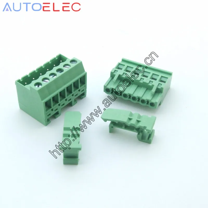 10 комплектов Pitch5.08mm 6 P Винтовые вставные клеммные блоки соединитель US15mm Din рейка крепления вместо: MSTBVK 2,5/6-G-5.08-1788761