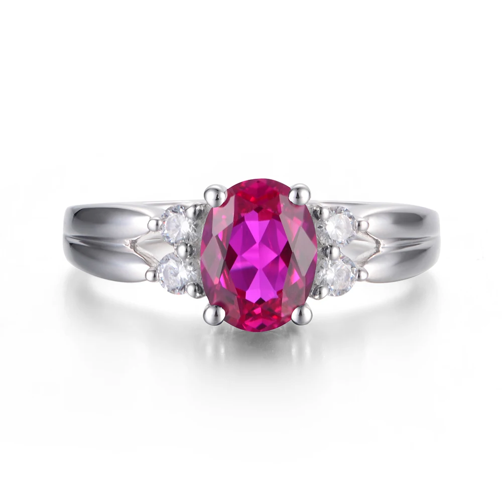 Leige Jewelry Ruby Wedding Rings Oval Cut Red Gemstone Ring July Birthstone 925 Sterling Silver Fashion Fine for Women | Украшения и
