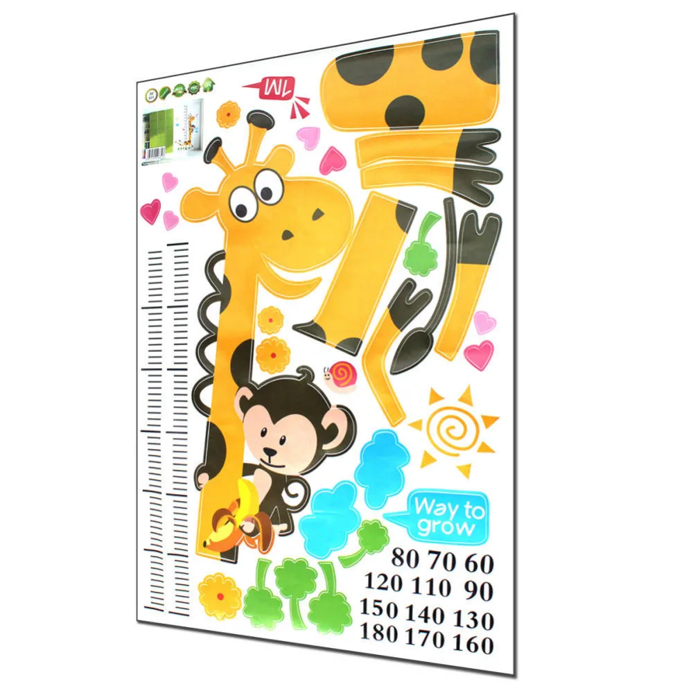 Детские наклейки на стену с рисунком жирафа изображением героев из мультфильмов