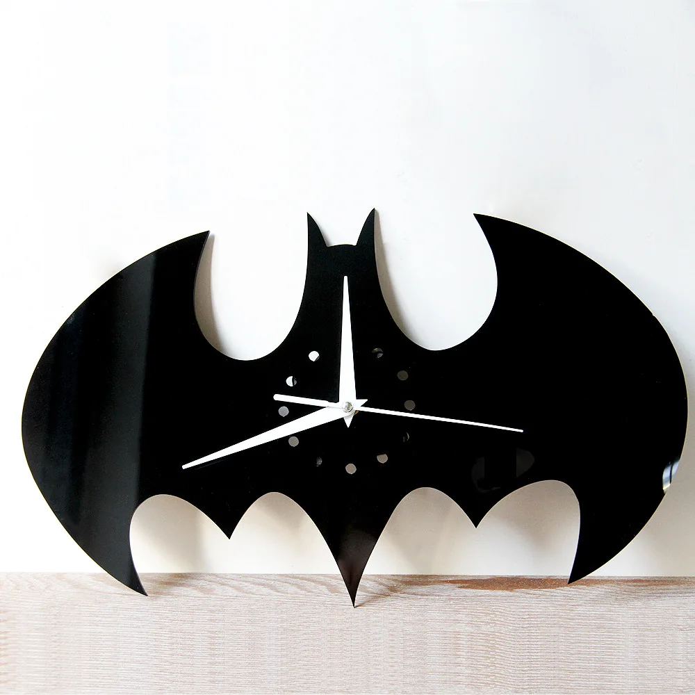 Творческий Bat акриловые настенные часы необычные декоративные для зеркало