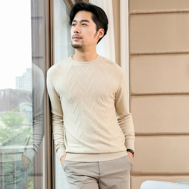 Smpevrg Autumn Winter Thick Cashmere Sweaters Men Pullovers O-Neck Long Sleeve Casual Pullover Tops Sweater Knitted Jumpers Warm | Мужская