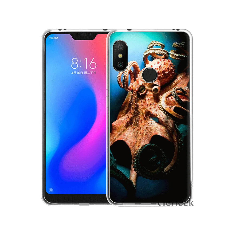 Жесткий чехол Desxz Blue Sea Octopus для Xiaomi Mi A2 A1 5X 6X 6 8 9 9se 5 5S MAX 3 Lite | Мобильные телефоны и