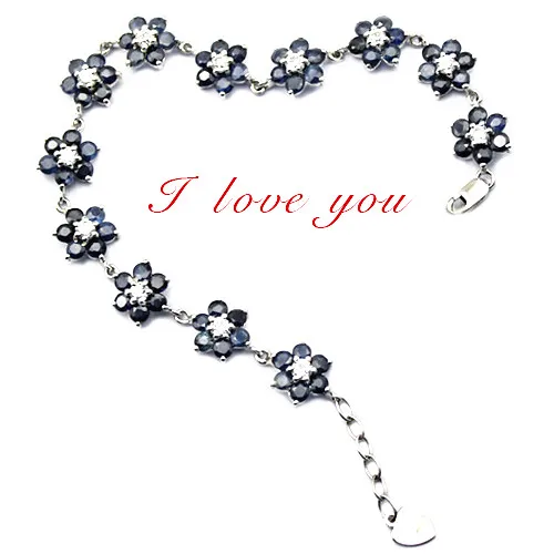 Женский браслет из серебра 925 пробы с сапфирами|bracelet designer|bracelet fashionbracelet lady |