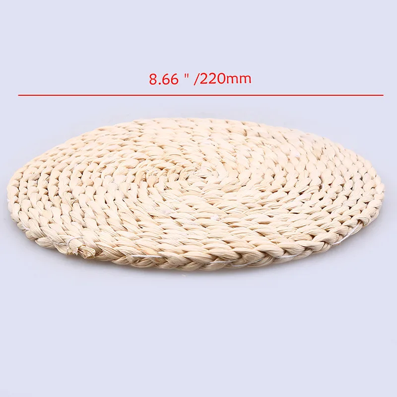 22 cm WHISM соломенный Настольный коврик из ротанга Плетеный подстаканник ручной работы подставки для напитков круглый горшок коврик изоляция настольная Салфетка под тарелку украшение дома - Цвет: 22 cm