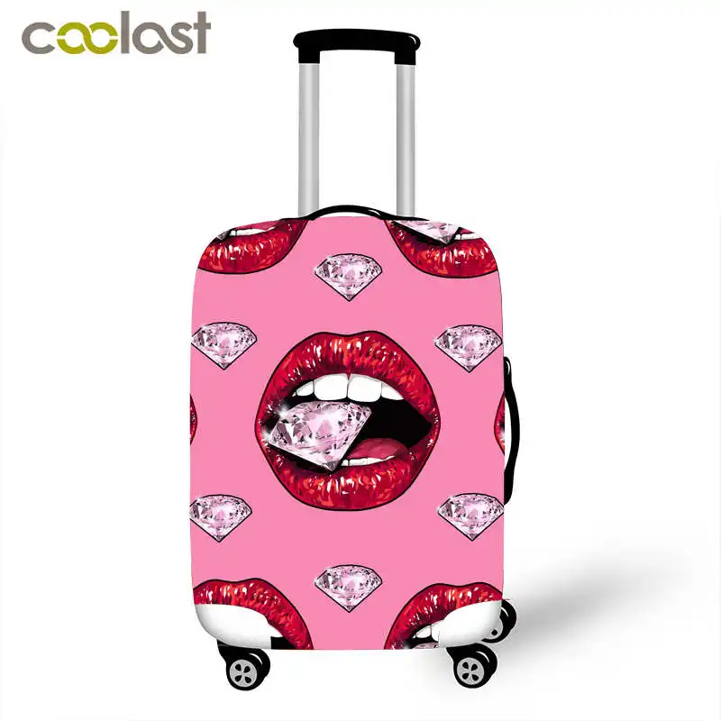 Красные губы костюм чехол защитный чехол Kiss Me pinkдорожная сумка чехол эластичные тележки для багажа чехол пылезащитный аксессуары для путешествий - Цвет: pxt zuichun02
