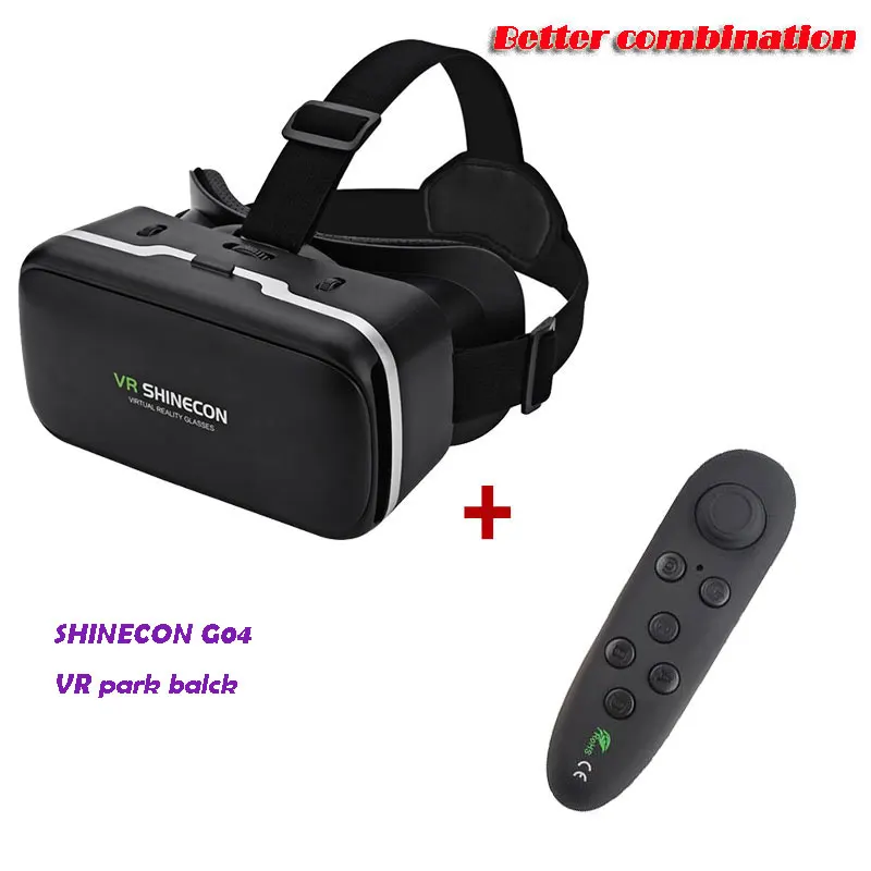 VR SHINECON G04 гарнитура виртуальной реальности 3D VR очки для 4,7-6,0 дюймовых Android iOS смартфонов - Цвет: W VR park black