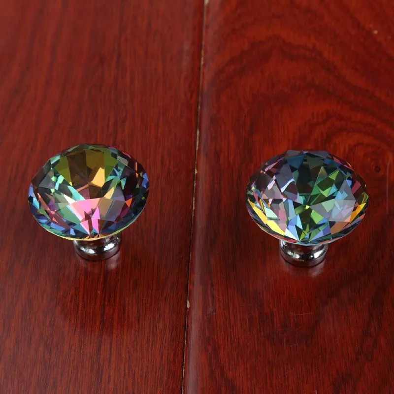 40 мм цветной стеклянный Хрустальный винный шкаф для книжного шкафа гардероба