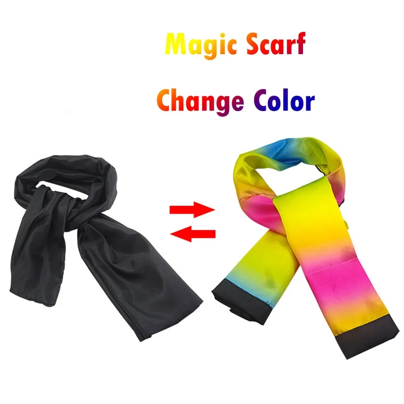 Шарф реквизит для фокусов шарф изменяющего цвета с черной радужной Шелковой