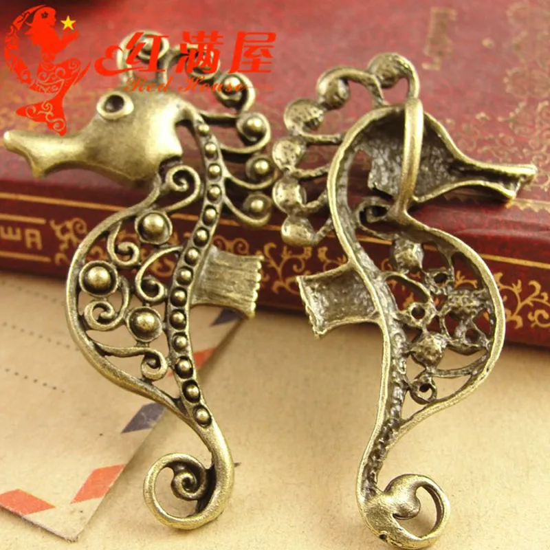 15 штук античных морских коней из тибетского серебра размером 27*51 мм, популярных в Европе, для создания украшений в стиле моря в оптовой продаже.