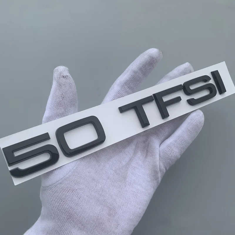 50TFSI 30-40 45 50 55 TFSI 1,8 т 2,0 2,4 2,8 3,0 Т 3,2 3,6 4,2 A3 A4L A5 A6L A7 A8L Q3 Q5 Q7 глянцевый черный эмблемы багажник автомобиля Стикеры - Цвет: 50TFSI