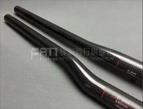 Without LOGO glossy 31.8mm 3K Full Carbon Fiber Horizontal Handlebar/One-shaped Handlebar Mountain Bike parts | Спорт и развлечения