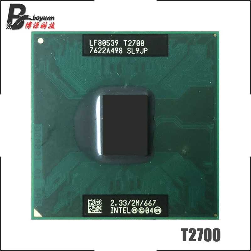Процессор Intel Core Duo T2700 SL9JP 2 3 ГГц двухъядерный двухпоточный ЦПУ процессор Мб 31 Вт