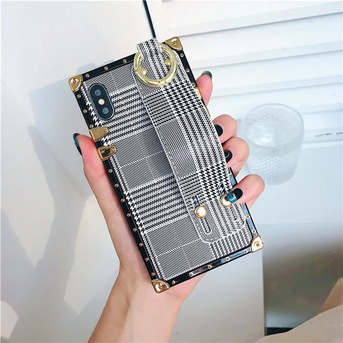 Ourdeals, модный квадратный ремешок на запястье, чехол для телефона для iphone XS MAX XR X 8 7 6 6s plus, роскошный чехол с подставкой и леопардовым принтом Авроры