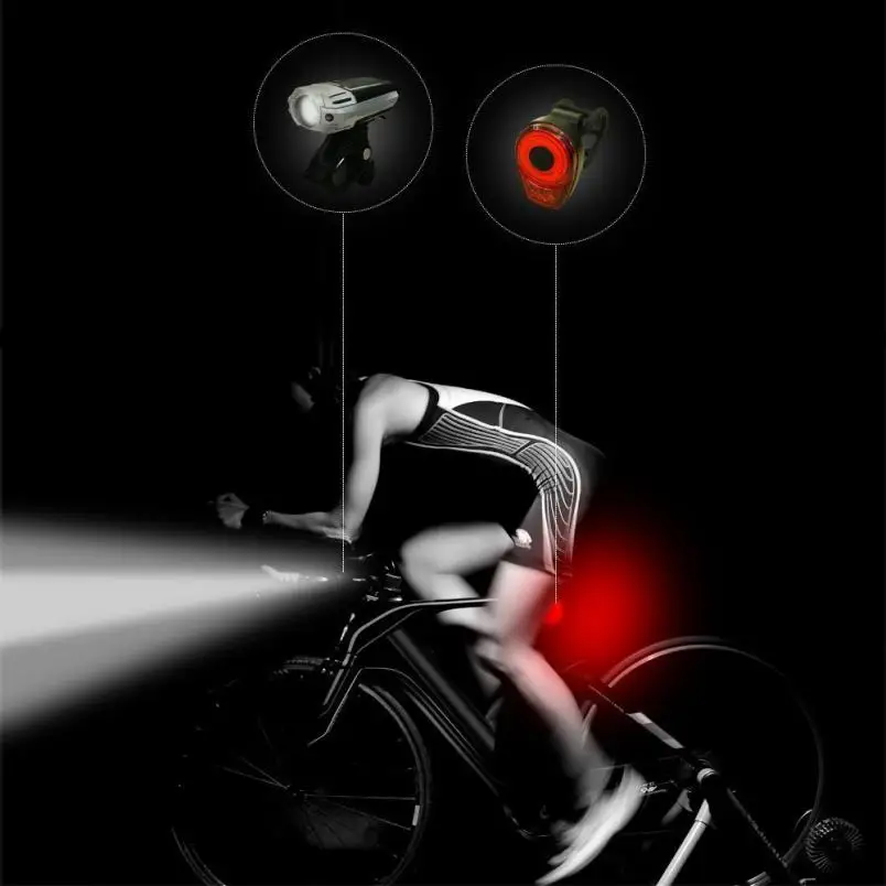 USB перезаряжаемая велосипедная фара + задний свет светодиодный цикл безопасный