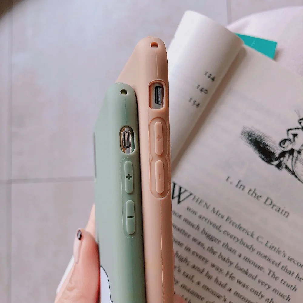Силиконовый чехол для iPhone 6 6s 6plus Plus 7 7plus 8 8Plus X XR XSMAX sosft TPU милый мультфильм белый