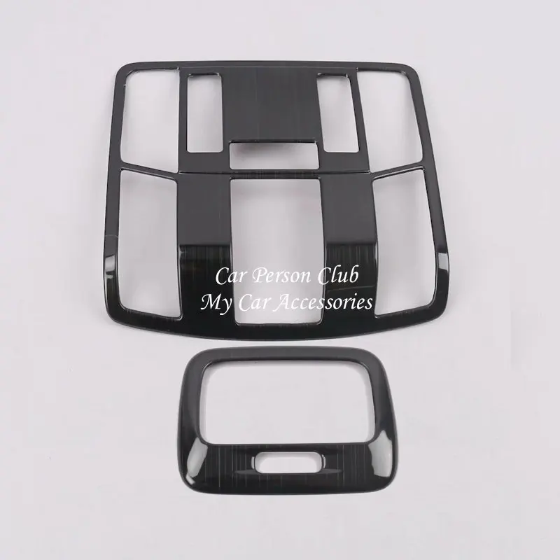 08-Black Front Rear Интерьерный аксессуар из нержавеющей стали для Mitsubishi Eclipse Cross, переднее заднее освещение для чтения, лампа, рамка, панель, крышка - Цвет: 08-Black Front Rear