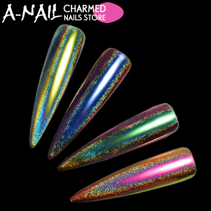 A NAIL 12 коробок/набор цветов голографический Павлин хром пигмент хамелеон лак для
