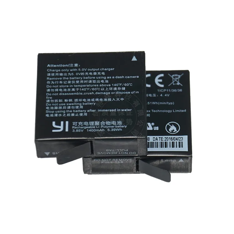 Для первоначально оплащенной спортивной экшн камеры Xiaomi YI 4K батарея AZ16 1 USB