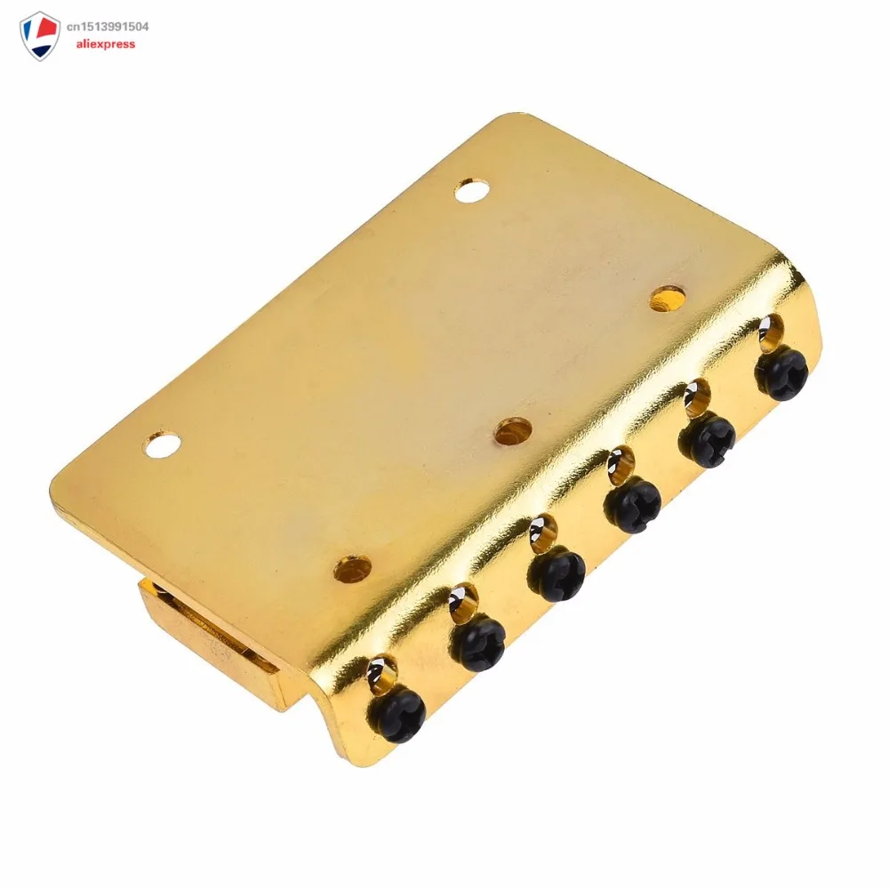 

NEW Gold 6 String Saddle Fixed Type Bridge For Electric Guitar Parts 73mm With Screws Wrench