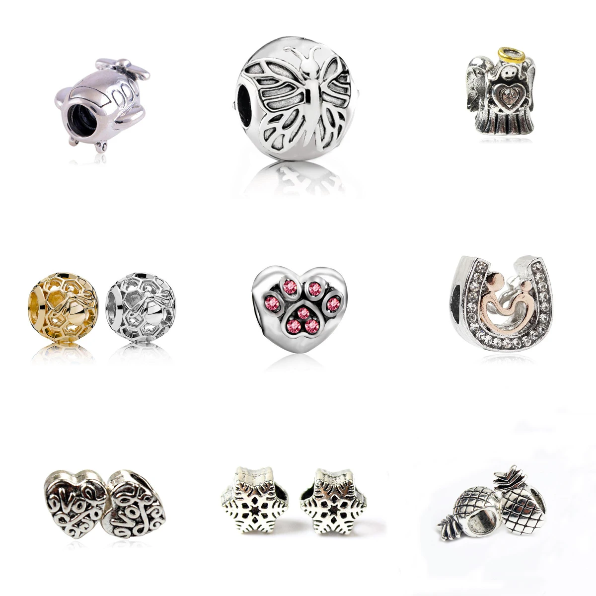 U-shaped lovers Pineapple Large butterfly label The plane bee Peach heart cat paw print the angel Heart LOVE Snowflakes | Украшения и