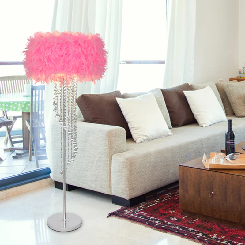 

LED Simple fashion warm high quality feather lamp High quality crystal floor lamp Crystal lamp